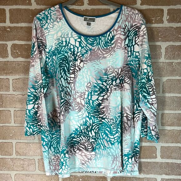 JM Collection Top Women’s Size 2X gray green casual - Picture 1 of 10